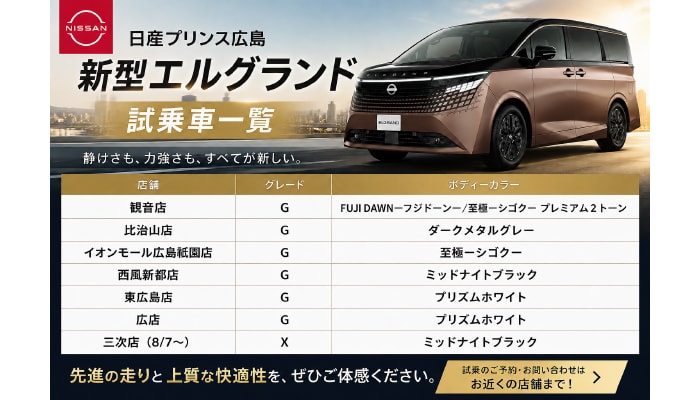 エルグランド試乗車